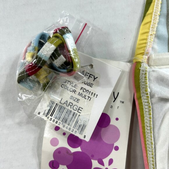 Daffy Waterwear Bikini Bandeau Swim Top Size L Womens Striped Triange fits M - Picture 6 of 7